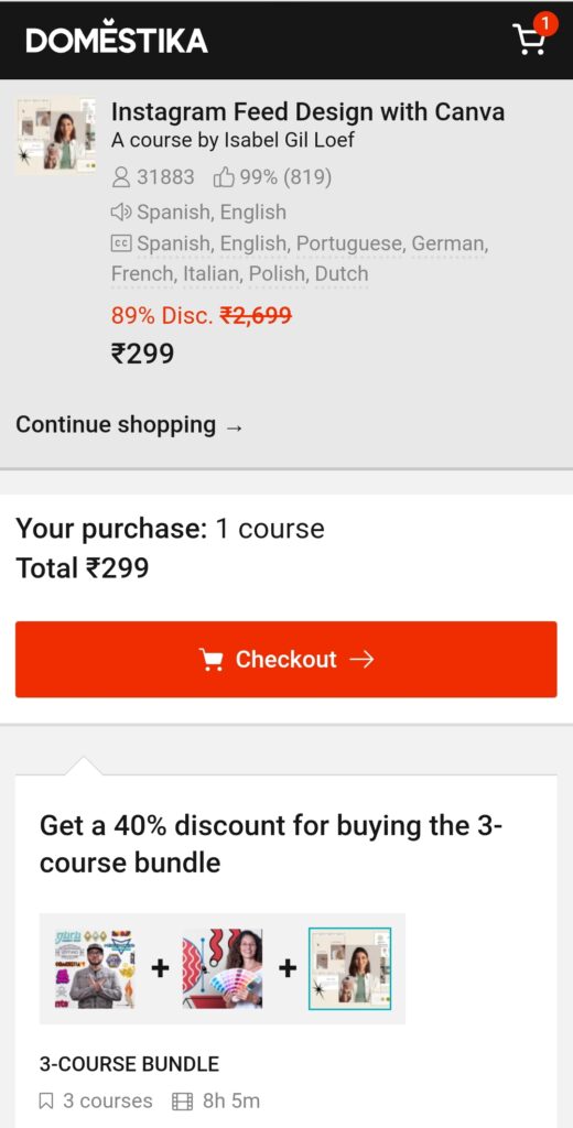 Domestika Coupon Code - Save Upto 70% 4 Screenshot 20240119 174056