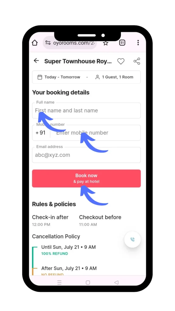 Hotel Booking OYO